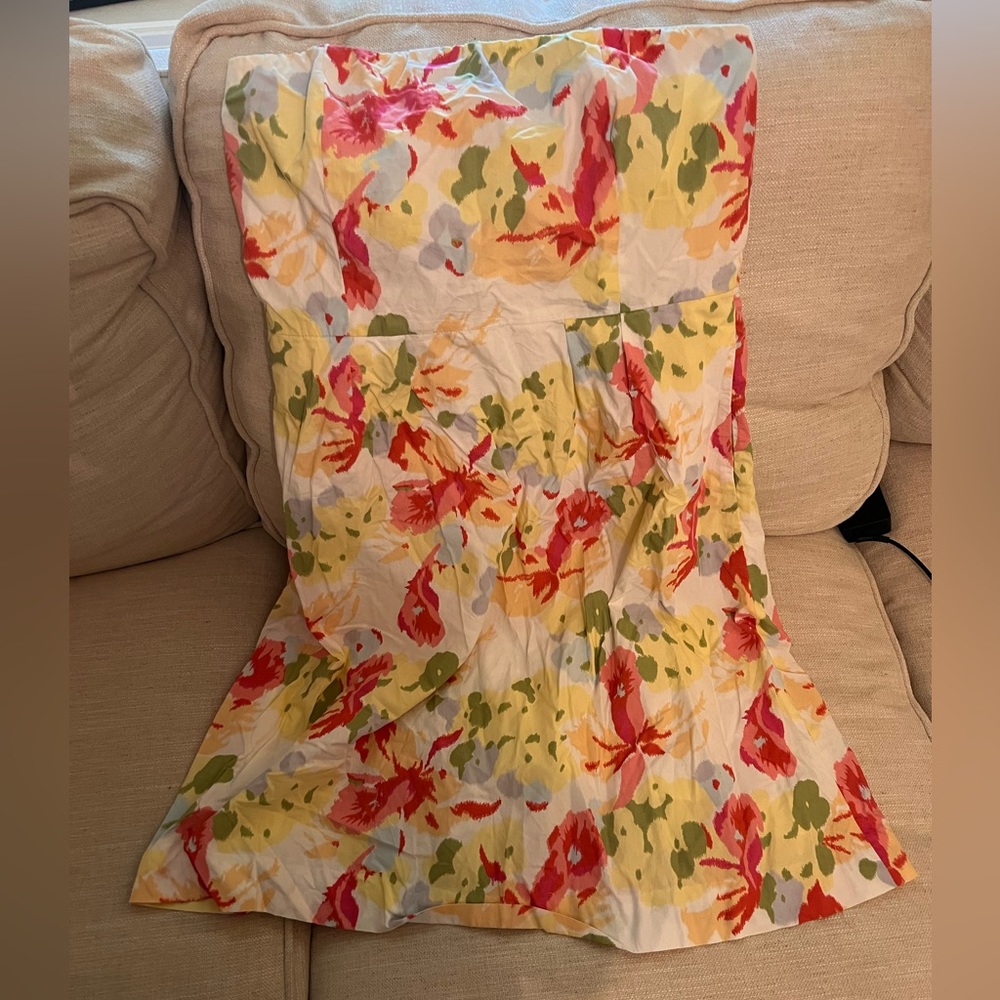 Jcrew Strapless Floral Dress Size 6 Built in Bra Straps